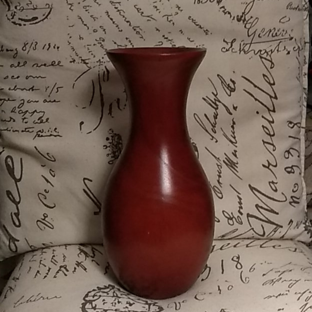10" Boho Wooden Vase - Picture 1 of 7
